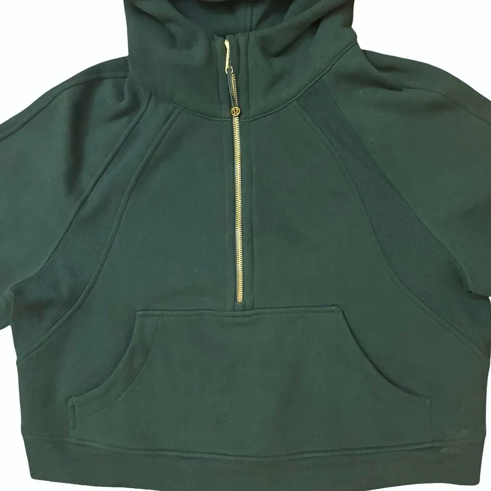 Like New lululemon Scuba Oversized Half-Zip Hoodie, Legacy Green/Gold, Size M/L - Picture 6 of 7